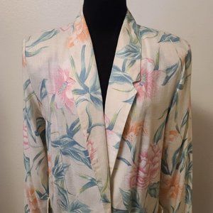 Vintage Floral Flax blend blazer